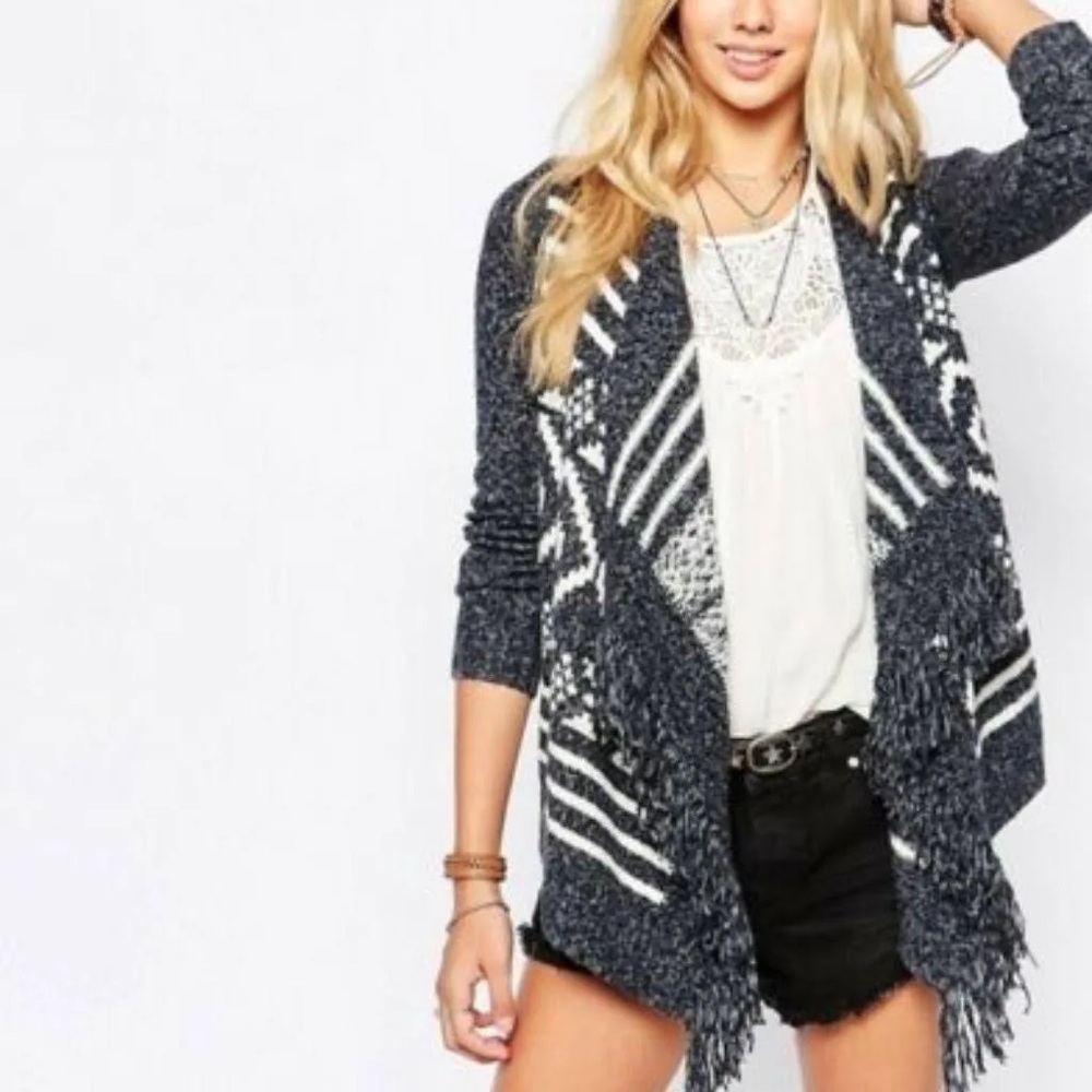 Hollister Sweaters Hollister Boho Knit Fringe Sweater Cardigan XS